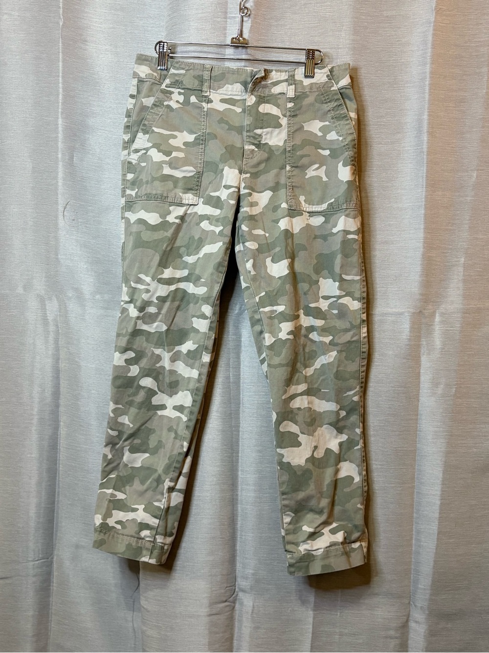 /Gap Girlfriend Khaki Faded Tan & Green Camouflage Streetwear Long Pants Sz 8